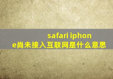 safari iphone尚未接入互联网是什么意思